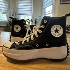 Converse Run Star High Canvas Platform Black