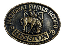 Vintage 1979 Hesston Belt Buckle National Finals Rodeo NFR Fifth Edition