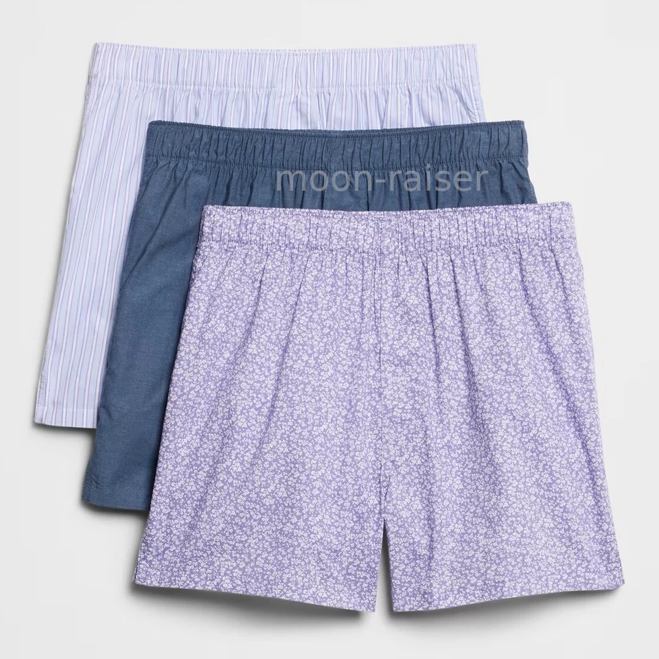 Banana Republic Boxers 3 Pair Men's LARGE Purple Floral Boxer Shorts - Image 2 of 3