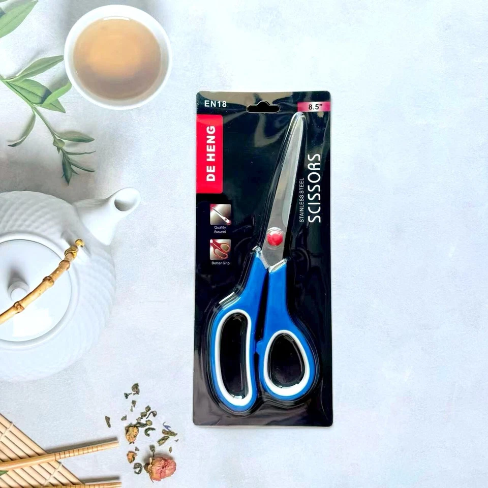 Conjunto de 6 tesouras tesouras para todos os fins conforto-aperto alças tesoura afiada - Imagem 4 de 4