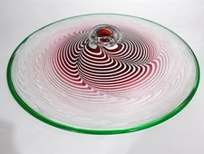 Vtg Martin Blank Hand Blown Glass Ceiling Light Fixture Disc Chihuly Studio 27"