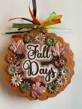 FALL DAYS PREMADE CHIPBOARD SCRAPBOOK ALBUM AUTUMN APPLES LEAVES - TONYA #4825