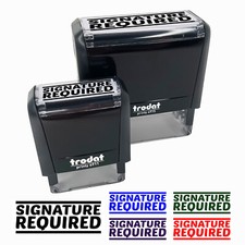 Signature Required Self-Inking Rubber Stamp Ink Stamper for Business Office
