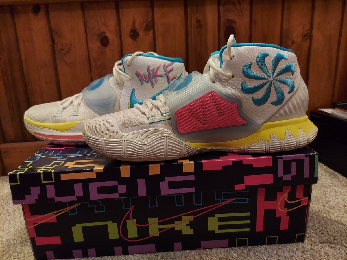 Nike Kyrie 6 Neon Graffiti 2020 Size 13 Nike Kyrie 6 White Blue Yellow Neon Graffiti Sz 13 Mens  main image 2