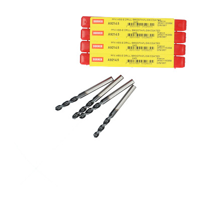 Dormer A9214.5 spiral drill HSCO short Zyli type W 130 gr 4.5mm (4pcs) New NFP