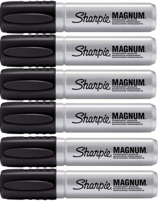 Magnum Permanent Marker, Black, 6 PACK