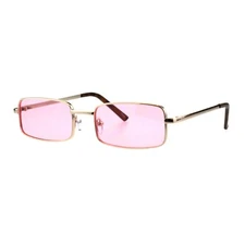 Perfect Rectangular Sunglasses Unisex Fashion Metal Frame Color Lens UV400