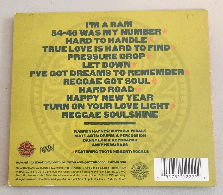 GOV'T MULE - DUB SIDE OF THE MULE [2015] [DIGIPAK] CD - Image 2 of 2