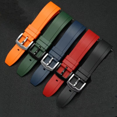 Quick Release Watchband 20mm 22mm 24mm Black Orange Rubber Strap for Seiko Omega