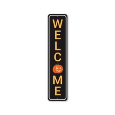 Welcome Halloween Pumpkin Metal Sign