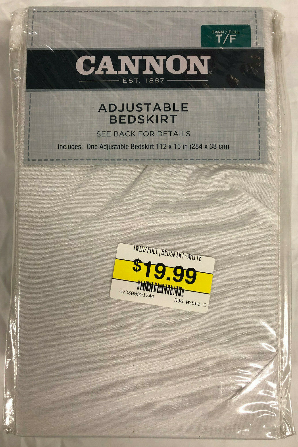 Cannon Bed Skirt Adjustable Khaki White or Black You Choose Color and