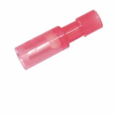 Female Bullet Connectors See-Thru Nylon Insulated .156 22-18 AWG Red - 25PK