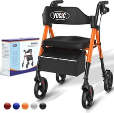 Walkers for Seniors, Foldable Walker with Seat, Rollator