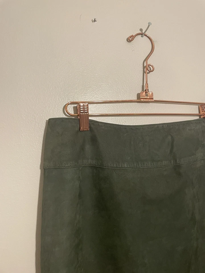 Falda Larga Lápiz Ranura Alta Linda Allard Ellen Tracy Vintage Cuero Talla 6 Verde Foto 4 de 4