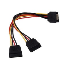 SATA 15 Pin Power Splitter Cable 1 Male to 2 Female HDD SSD Y Extension 20CM