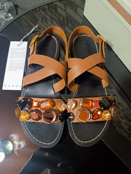 Damen Marni Heels Braun Leder 39