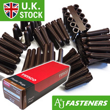 DISCOUNTED - BROWN RAW PLASTIC WALL PLUGS SCREW FIXING BRICK STONE CONCRETE