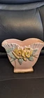 Vintage McCoy Wild Rose Year 1952 Square Raised Flower Vase Planter Pink