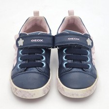 Geox B Kilwi Ruffle Stars Easy On Sneakers Pink Denim Navy Toddler's Size 9 US