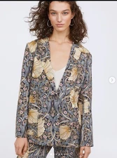Morris & Co x H&M Sz. 2 Pimpernel Floral Art Nouveau Jacket Blazer