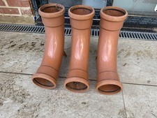 JOBLOT 3x 110mm Double Socket 87.5 Degree Rest Bend Underground Drainage