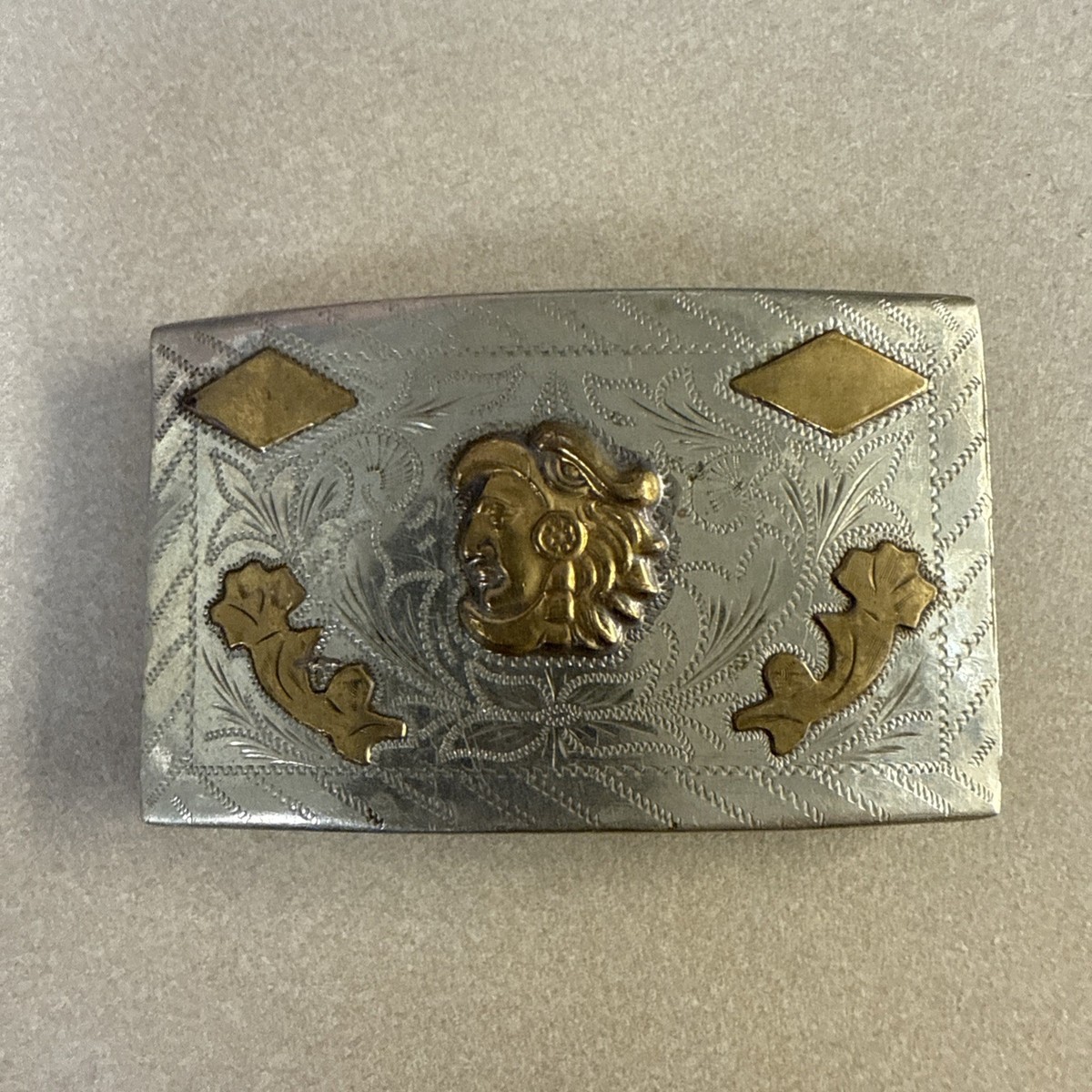 Vintage Alpaca Mexico Silver Belt Buckle Lot - Vintage Mexico Alpaca Large Belt Buckle main image 2