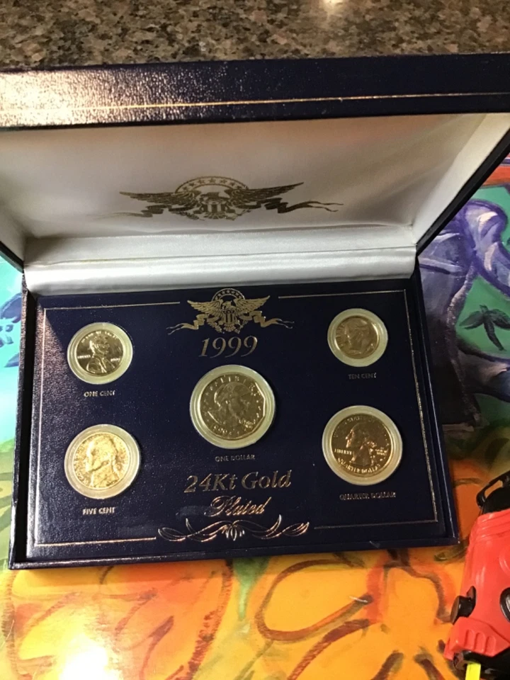 2000 24kt Gold Plated ((US Mint Proof 5 Coin Set Coins)) NRFB NEW IN CASE - Image 2 of 4