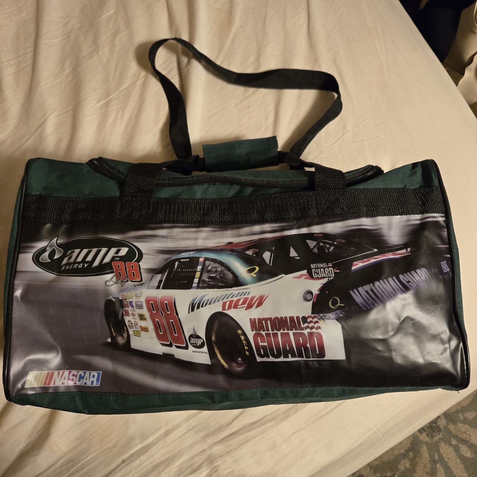 Dale Earnhardt Jr #88 Green Racing Duffel Bag Backpack for Sports & Outdoors  