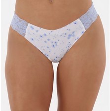 NWT No Boundaries No Show Thong Lace Thong Panty Size XXXL Blue Daisy Floral