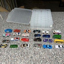 Vintage Diecast Lot Of 24 As Is Loose Cars In Double Sided Case Most Hot Wheels