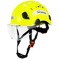 Safety Helmet Hard Hat with Visor Adjustable Lightweight Vented ABS Work Helm...