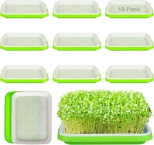 Seed Sprouting Tray 10 Packs Microgreens Growing Trays Big Capacity Sprouts Kit