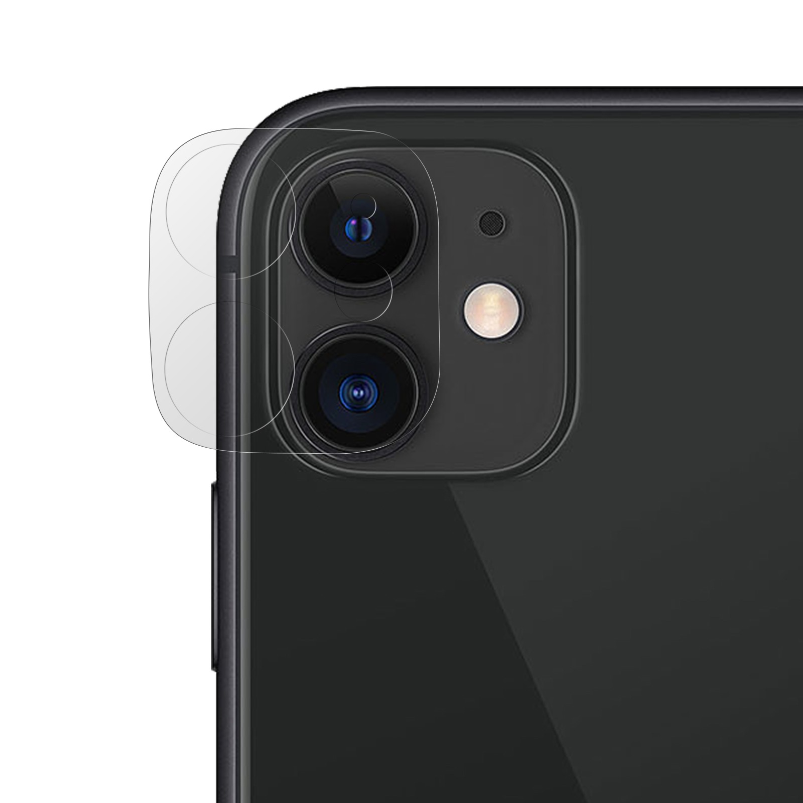 Protection écran iPhone 11 film verre trempé et verre de caméra arrière transparent