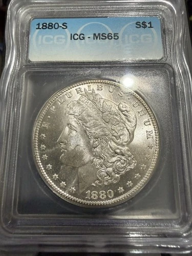 1880-S Morgan Silver Dollar ICG Graded MS65 Almost PL