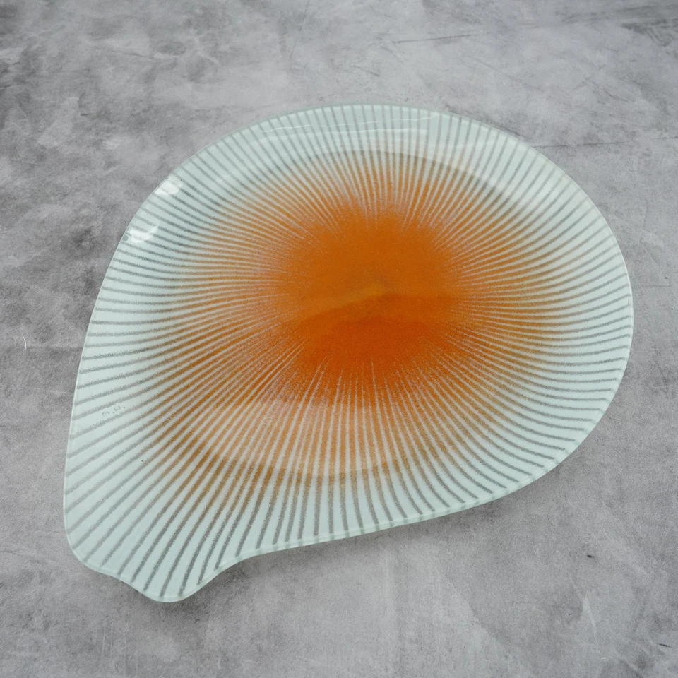 Plato de vidrio artístico en forma de paramecio de Master ART PLATO TAZÓN Maurice Heaton RARO Foto 2 de 4