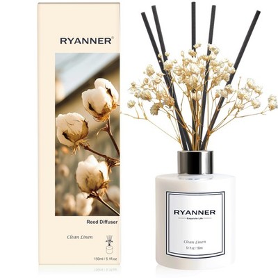 Reed Diffuser Set,5.1 fl oz Clean Linen Scent Diffuser with Sticks Home Fragr...