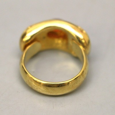 Christian Dior Vintage Rhinestone Gorgeous Ring, Red, Transparent