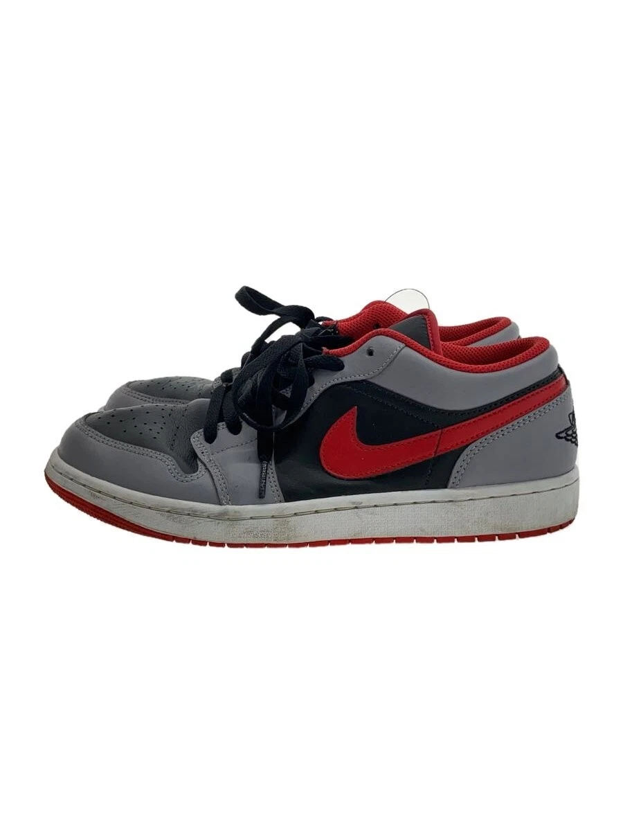 Sneakers uomo 9.0US Air Jordan 1 basse rosso cemento taglio basso nero 553558 060