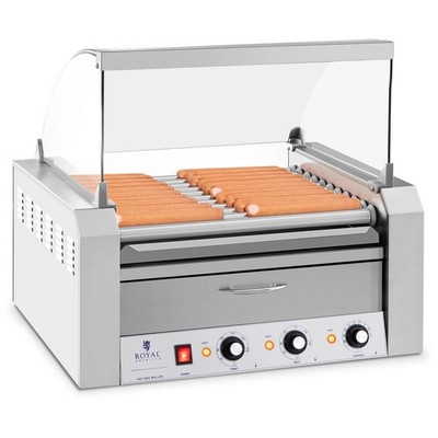 Hot Dog Grill Edelstahl Rollengrill Würstchengrill 11 Rollen 2150 W 2 Zonen