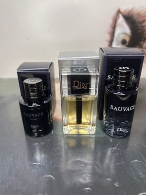 3 NIB Dior SAUVAGE ELIXIR  & Toilette & Dior Homme edt Splash Mini 10ml .34oz