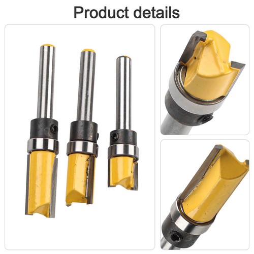 Shank Cutting Router Bit Trim Woodwork 1/4\" Accessories Flush Milling - Foto 8 di 18