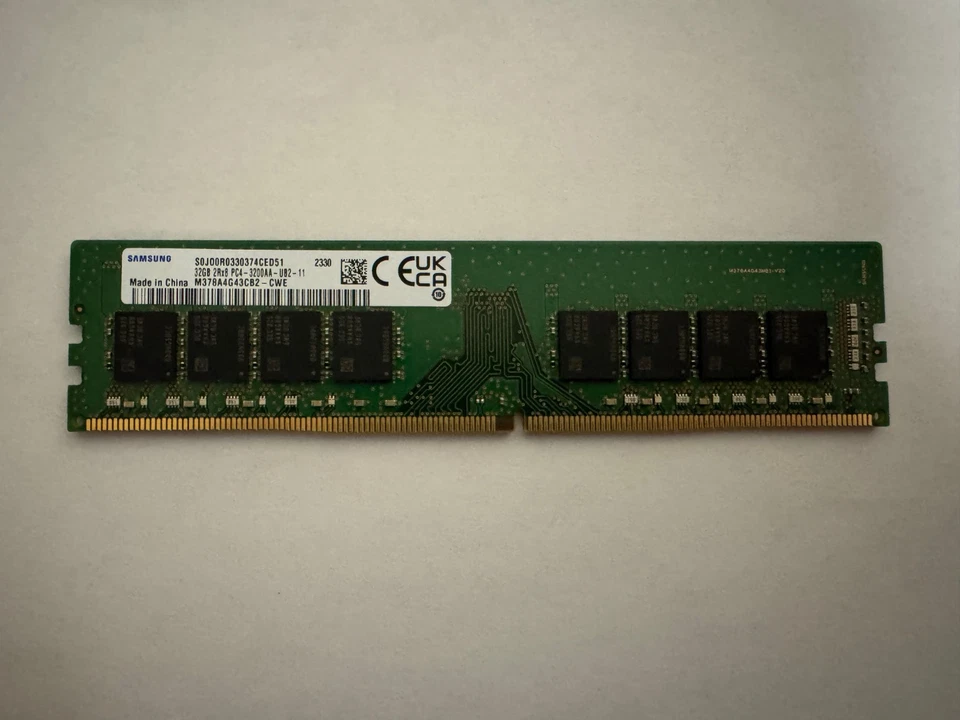 Samsung 32GB DDR4 3200MHz PC4-25600 UDIMM Memory Ram M378A4G43AB2-CWE 5M31K03121 - Image 2 of 4