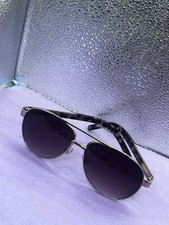 Foster Grant Designer Aviator Sunglasses Rose Metal Frame Pink Gradient Lenses