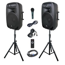 PRORECK PARTY 15 Powered DJ PA Speaker System 2000W 15" Bluetooth/USB/SD/LED