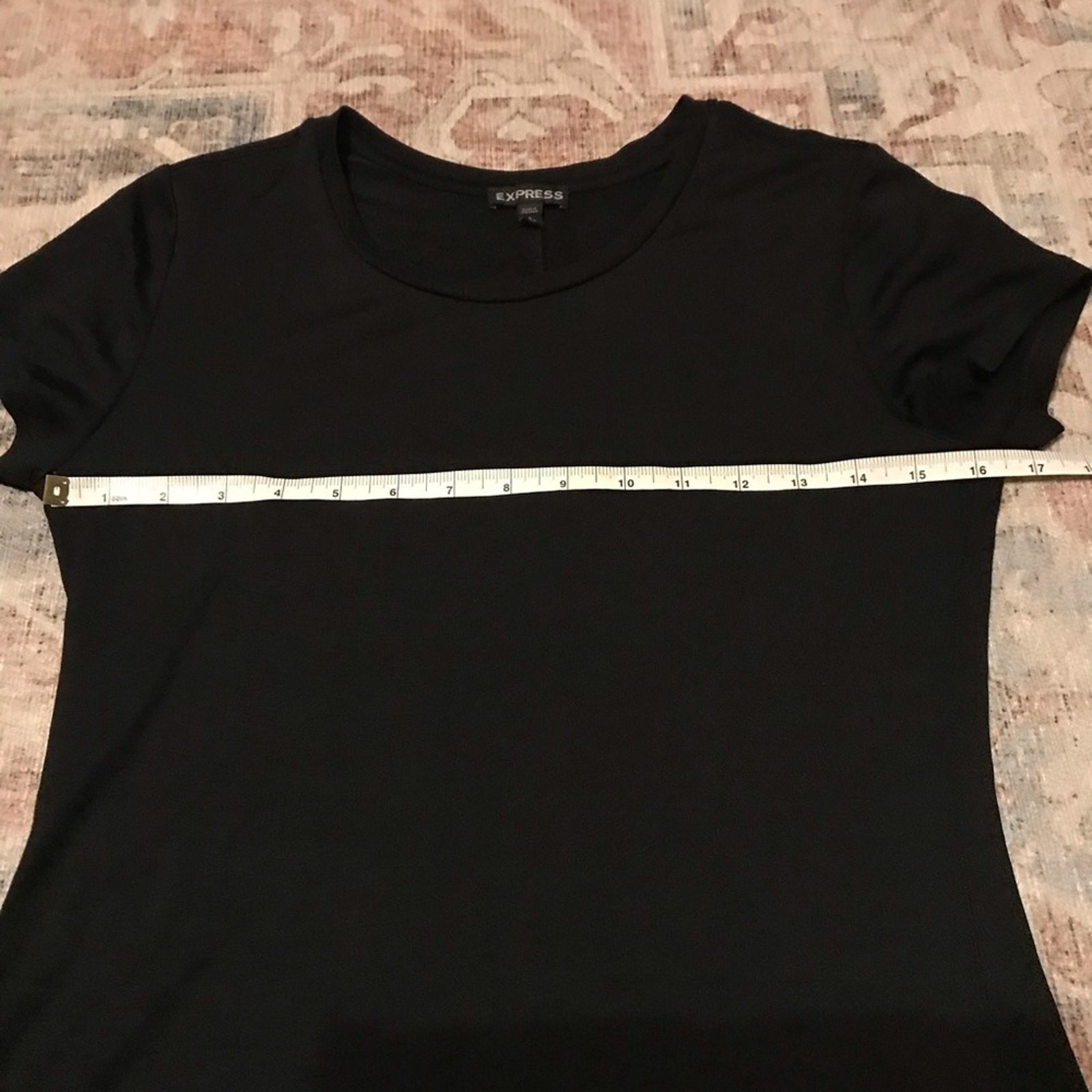 Express Black Semi Sheer Basic Top - Size Small - image 4