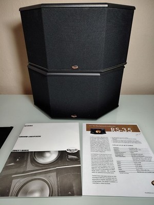 Pair Of Klipsch RS-35 Black Surround Sound Speakers Excellent Condition Manual
