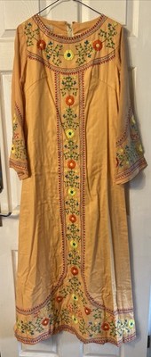Vintage 60er Jahre Tesoro s For Philippines besticktes Maxikleid