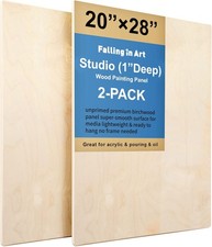Falling in Art Unfinished Birch Wood Panels Kit for Painting, Wooden Canvas 2 Pa