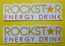 2x Rockstar Energy Drink Sticker. Size 3.5x1 Self Adhesive Matte Finish