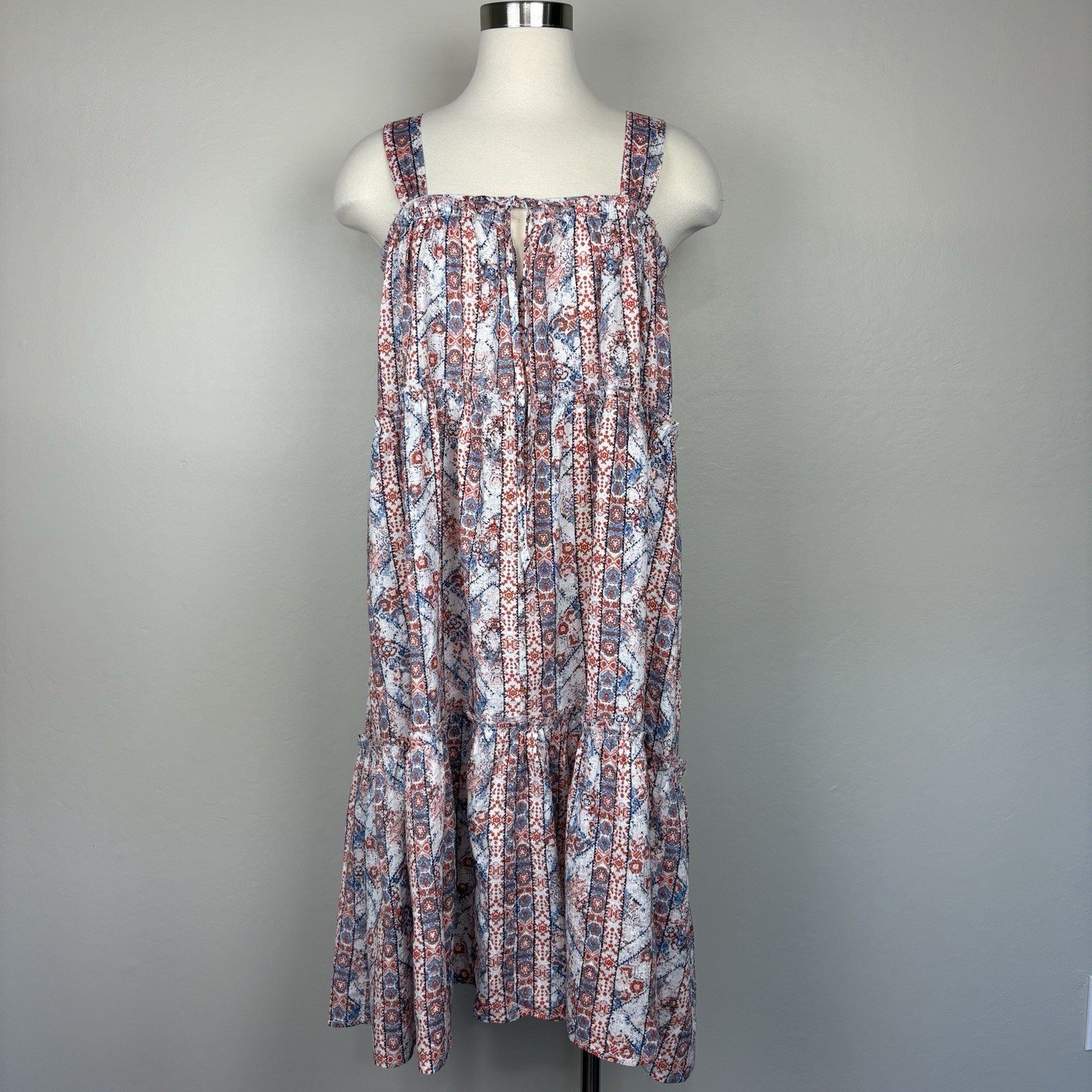 Easel Floral Stripe Sundress NWT Size S Strappy Tiered Softgirl Prairie Festival